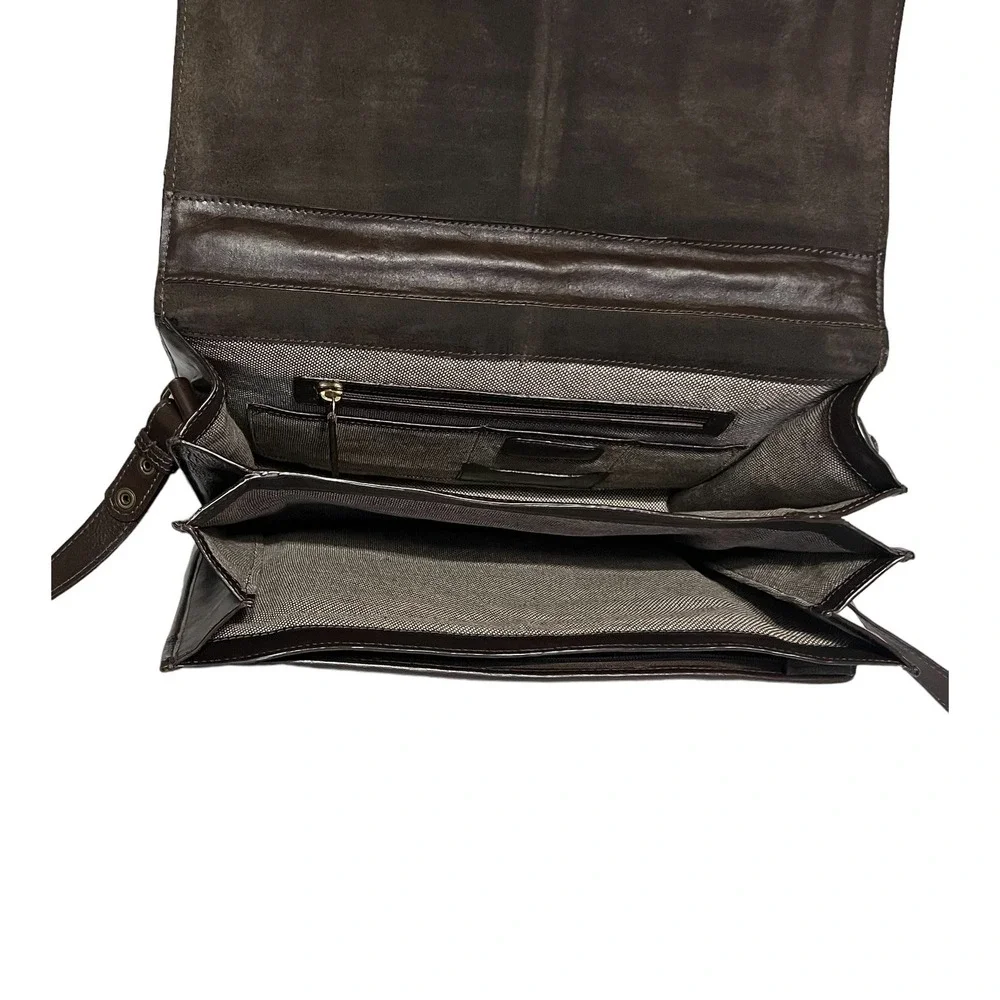 Hidesign Genuine Leather Messenger Briefcase Laptop Bag - Gorgeous Walnut Color
